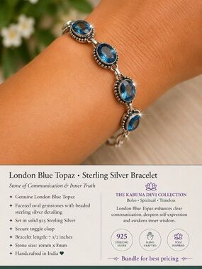 London Blue Topaz Sterling Silver Bracelet